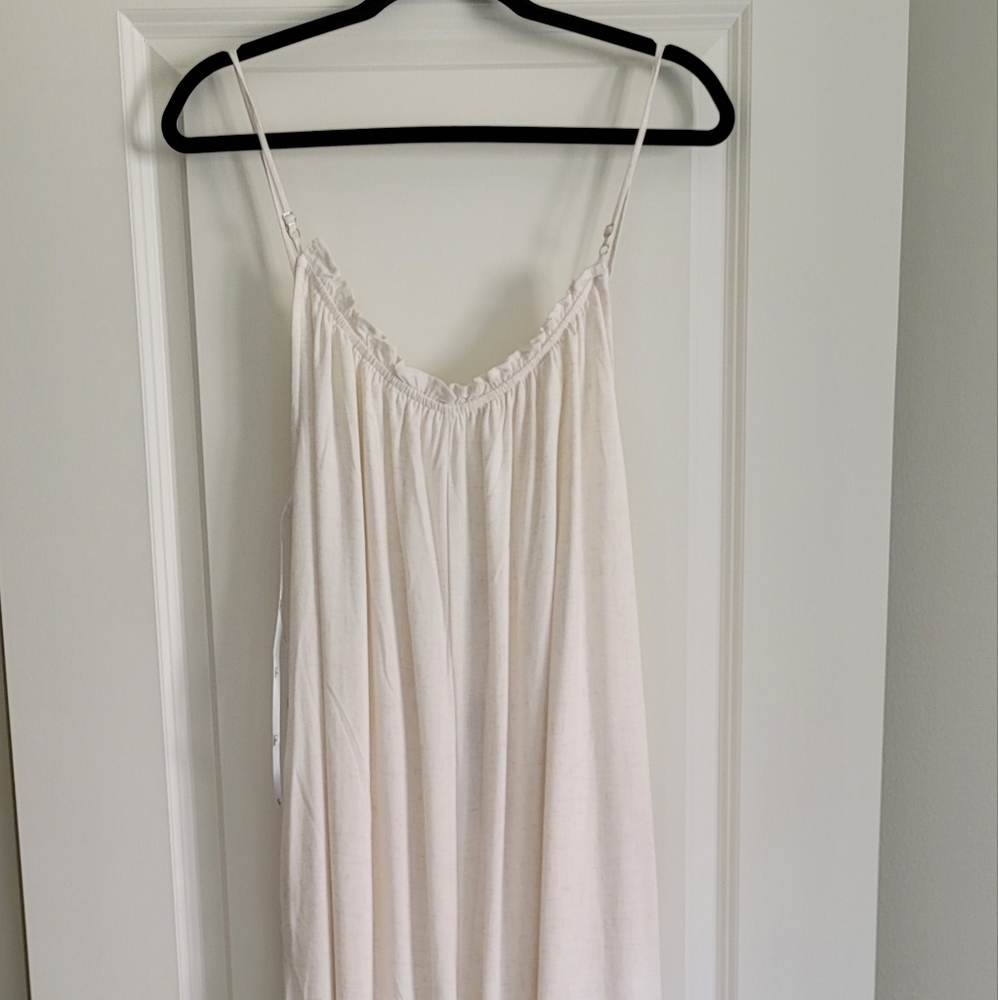 Cream Sleeveless Wide Leg Jumpsuit